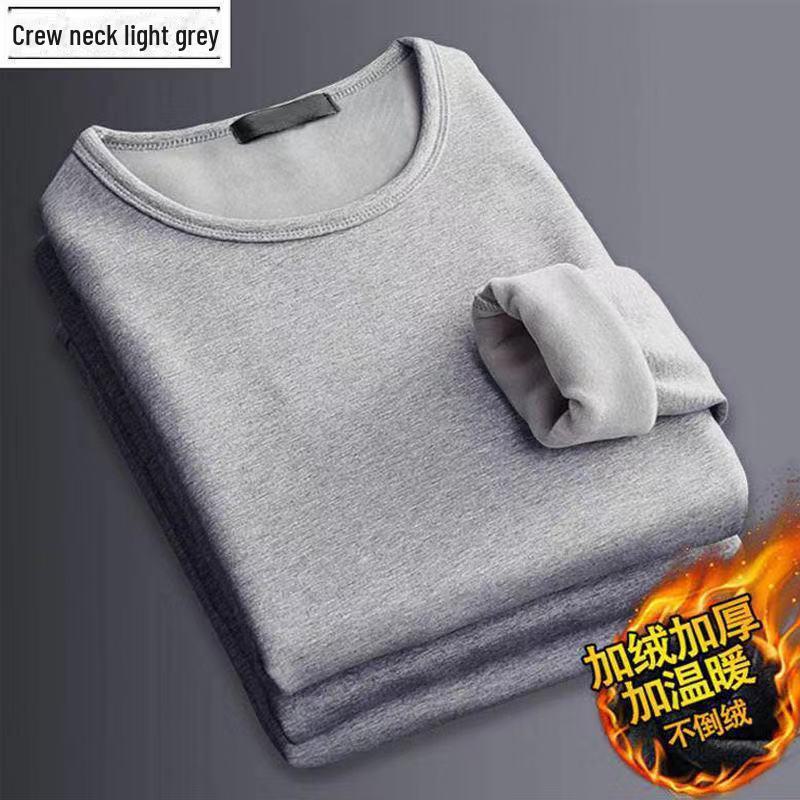 

Теплая футболка с длинным рукавом для мужчин и мальчиков на осень/зиму L светло-серый