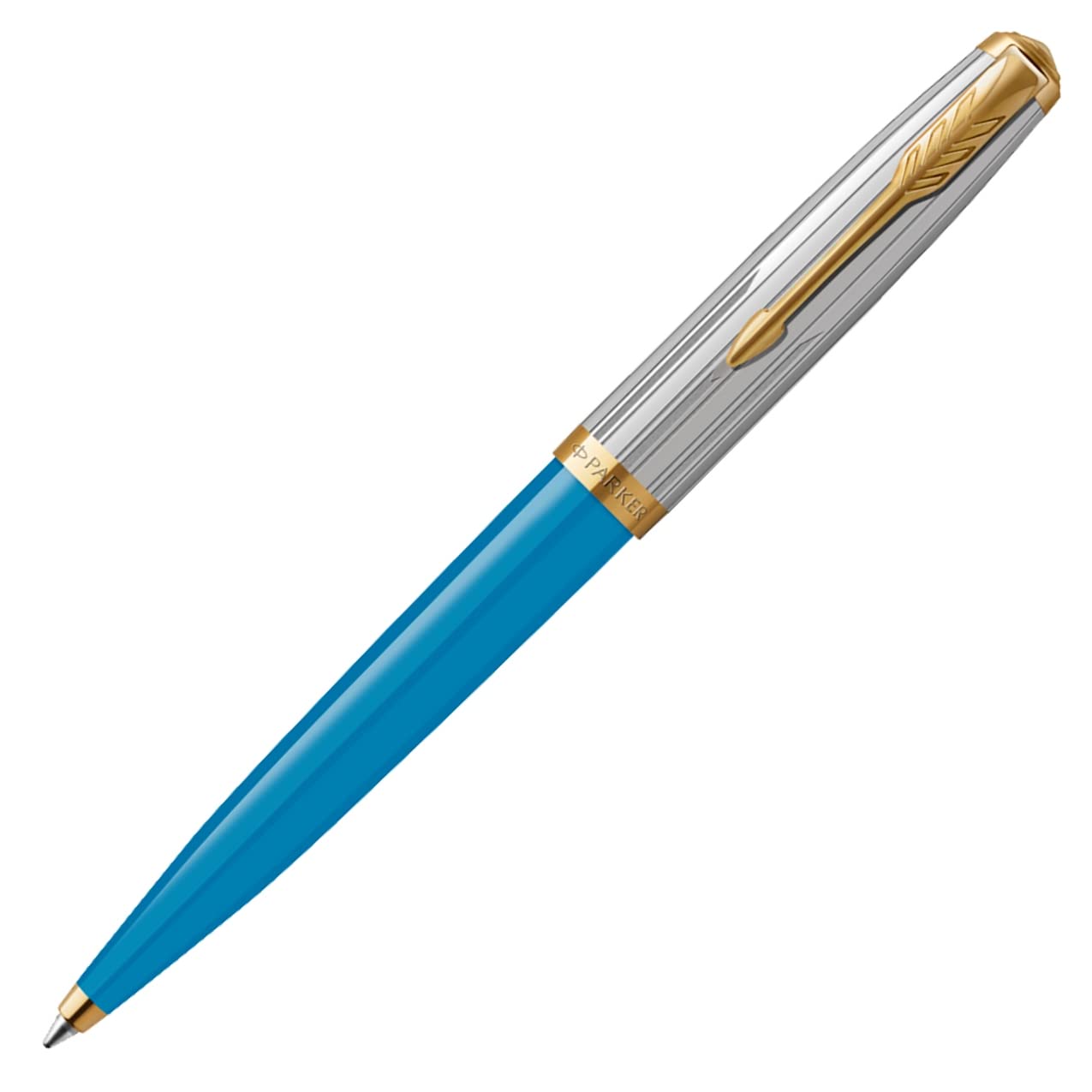 

Шариковая ручка PARKER 51 Modern Heritage Turquoise GT, средний кончик, подарочная коробка, оригинальный импортный продукт 2169140 на масляной основе