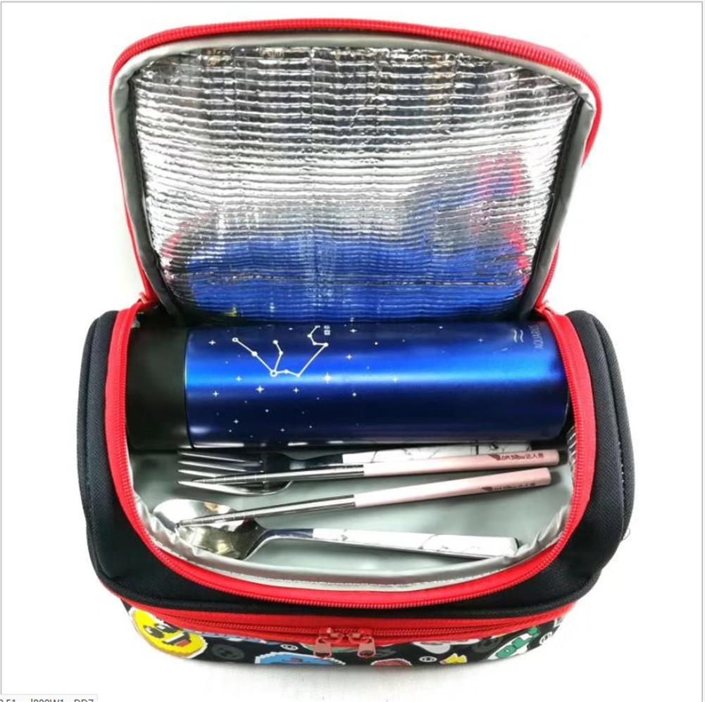 Dvouvrstvý přenosný roztomilý kreslený izolovaný termochladič Bento krabička na oběd Taška pro děti Taška na piknik Taška Taška na oběd Tašky na oběd