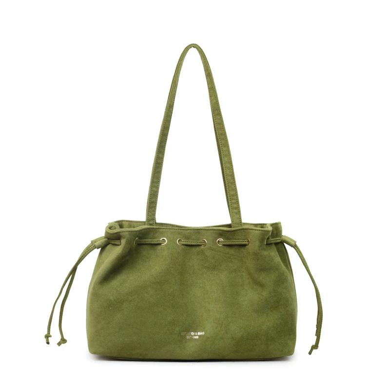 Fashion Faux Suede Hasp Sewing Thread Shoulder Bags 2026 Hot Sale Large Capacity Commute Stylish Design Women's Crossbody Bags