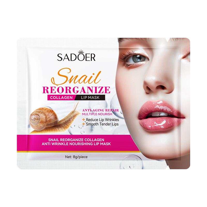 

Улиточный рекомбинантный коллаген Питательная маска для губ против морщин для ухода за сухими губами 5pcs