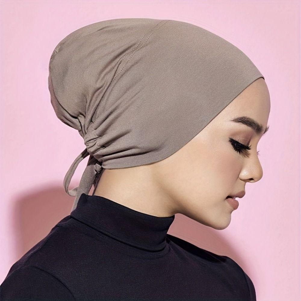 Breathable Headscarf Hat Adjustable Muslim Bonnet Fashion Accessories Inner Caps  Muslim Women