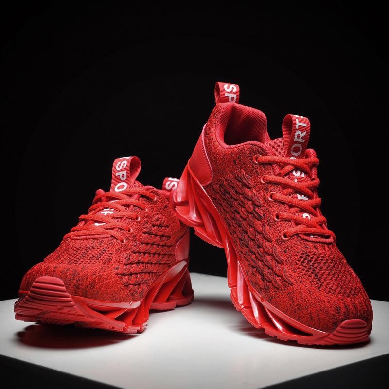 

47 размер, дышащие спортивные повседневные кроссовки из летучего трикотажа, кроссовки-лезвия, на шнуровке, легкие мужские кроссовки 47 красный