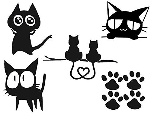 

XP Design Наклейка на машину с кошкой Наклейка для предотвращения столкновений и повреждений задней двери (Набор «Черный кот»)