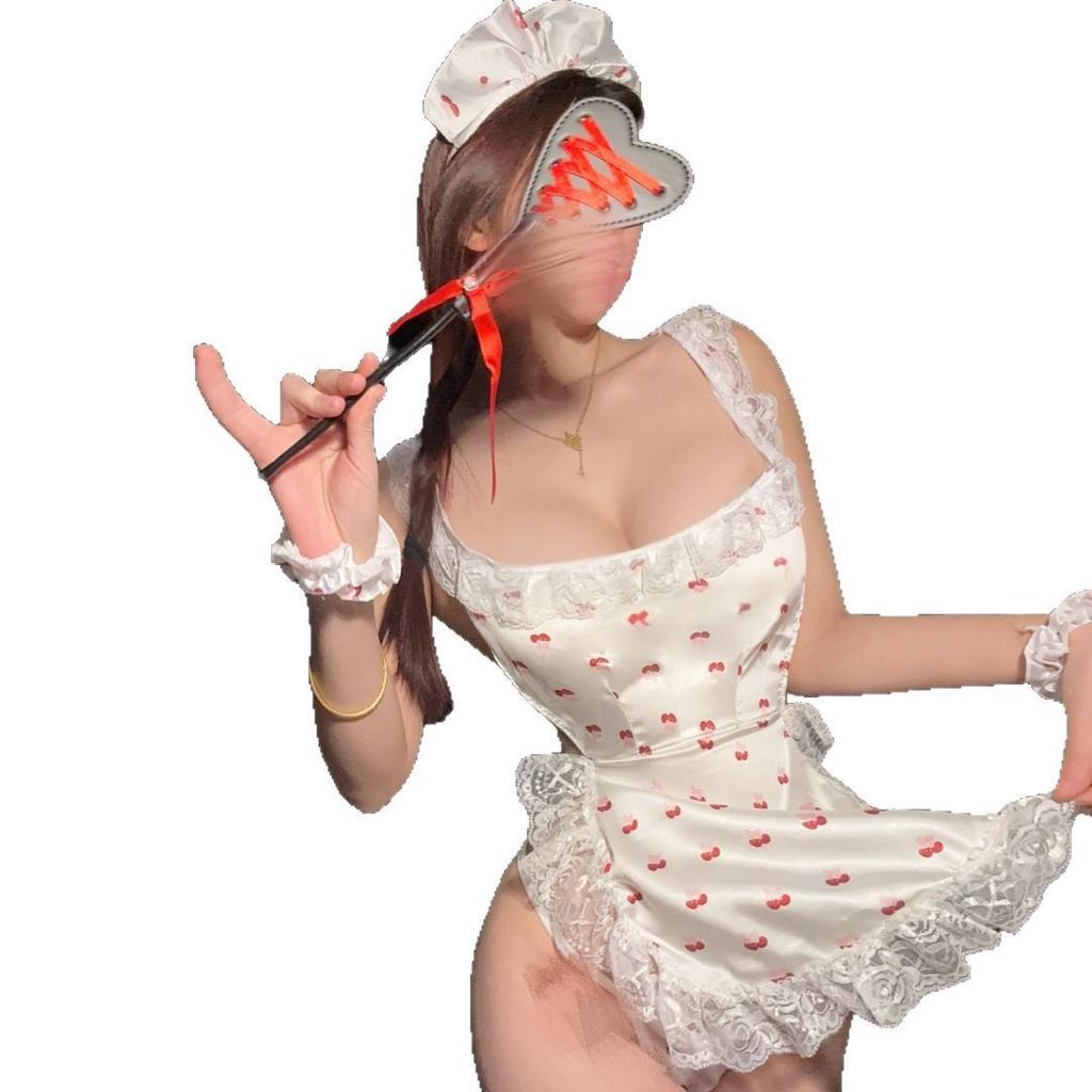 Erotic Lingerie Japanese Cute Hollow Pajamas Cos Anime Small Milk Kitchen Uniform Sexy Seductive Nightdress