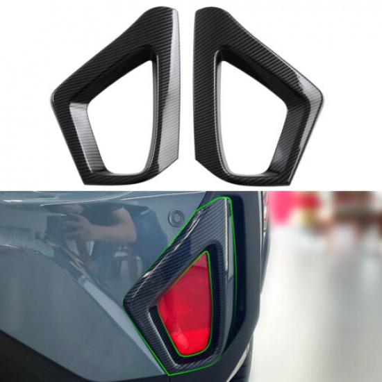 Carbon Fiber 2PCS Rear Fog Lamp Light Cover Trim For Subaru Crosstrek 2023 2024