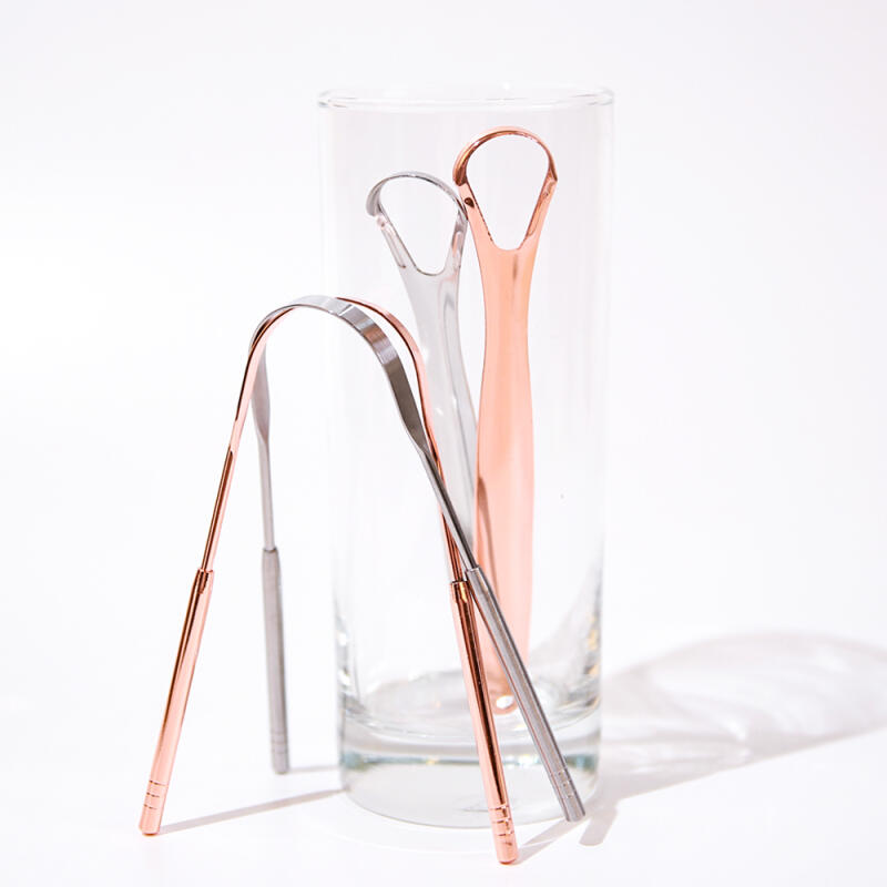 Нержавеющая сталь очиститель языка, удалитель налета белый, очиститель языка - U-образный U-shaped silver