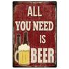 Plaque Metal Tin Signs All You Need is Beer Wall Decoration Vintage Posters Iron Painting for Man Cave Home Cafe Garden Club