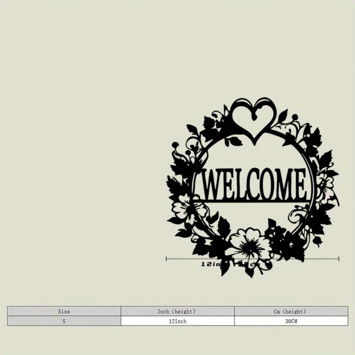

Romantic Heart Wreath Welcome Plaque Metal Wall Art Gift for Home Wedding різнокольоровий