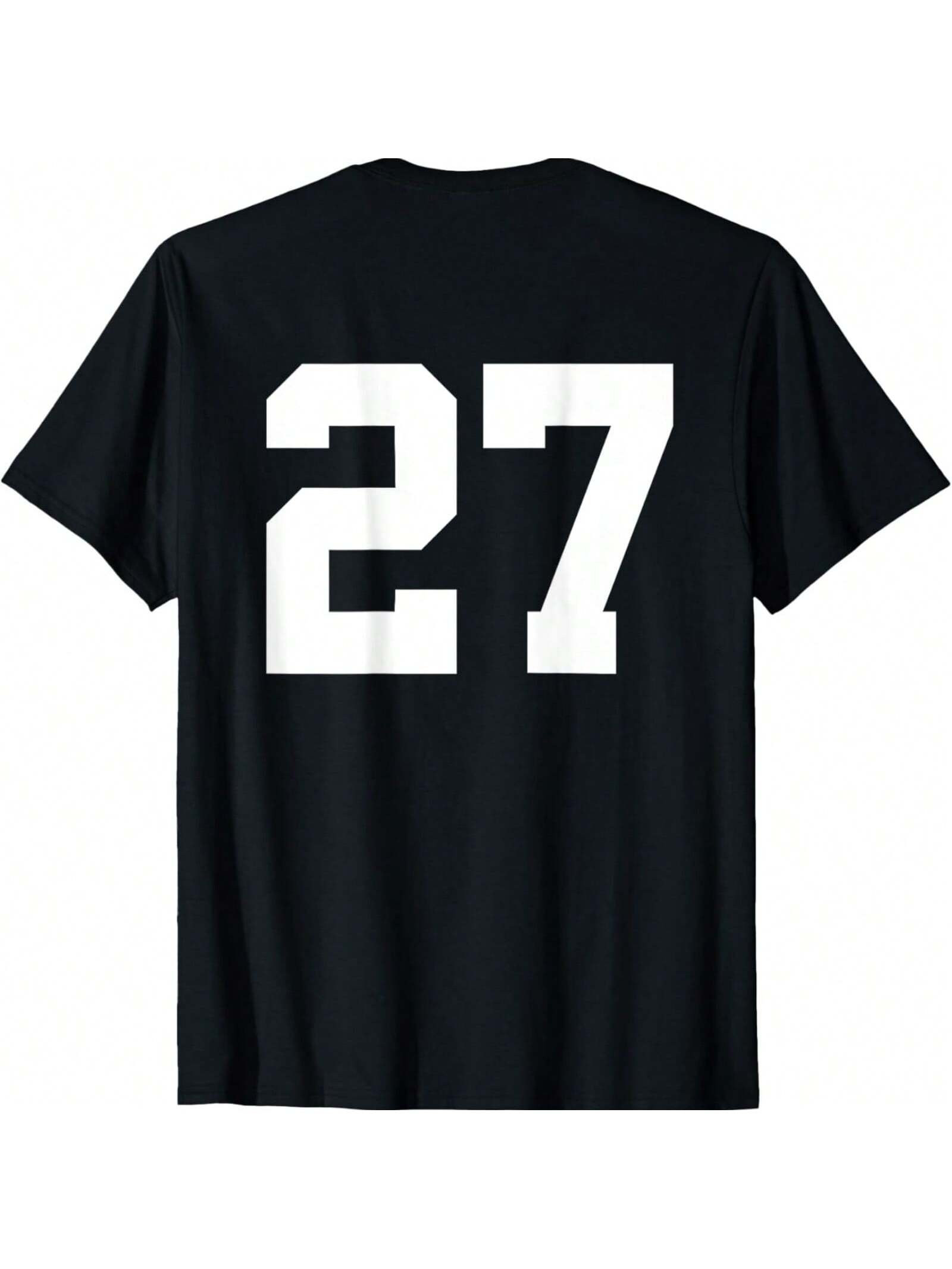 Number 27 (On Back) Sports Team Jersey Number T-Shirt S разноцветный