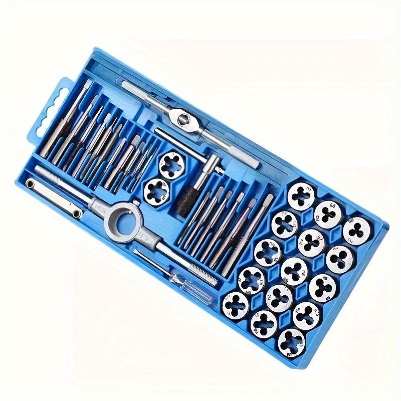 12/20/40pcs Ultimate Hand Tap and Die Set - Complete M3-M12 Screw Thread Plugs, Straight Taper Reamer Tools for DIY Enthusiasts