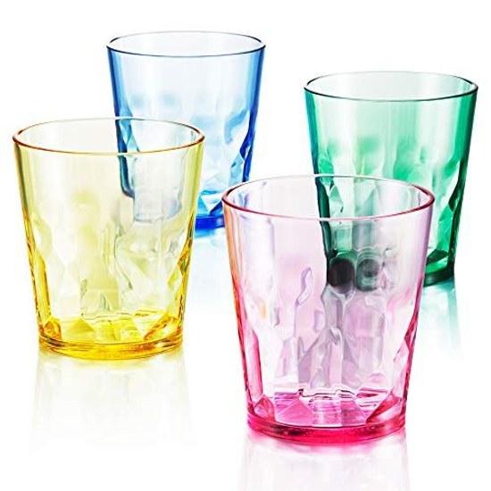 SCANDINOVIA 250ml Unbreakable Cup - Set 4 Glass Plastic High-Grade BPA Free Dishwasher Safe Stylish Bathroom