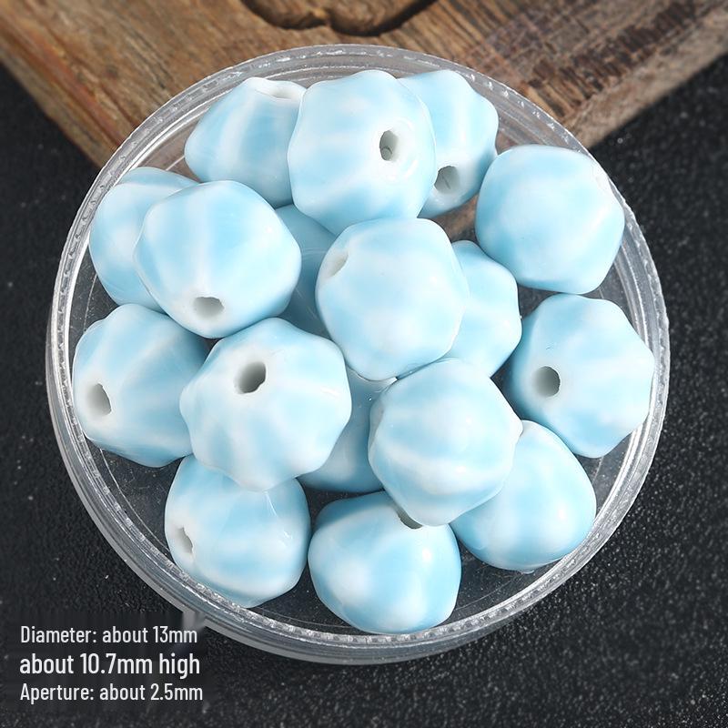 Retro Colored Irregular Ceramic Rhombus Beads for Bracelets