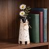 Healing Pastoral Style Gift Resin Cute Animal Vase, Farmhouse Decorative Flower Holder for Home Hand Carved Ornaments Office Decor, Pig/Cow/Sheep