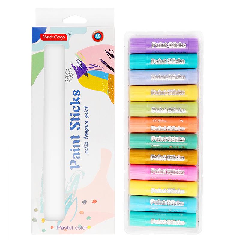 12-Color No-Mess Rotating Macaron Oil Pastels for Kids - Washable DIY Crayon Set 12 Colors