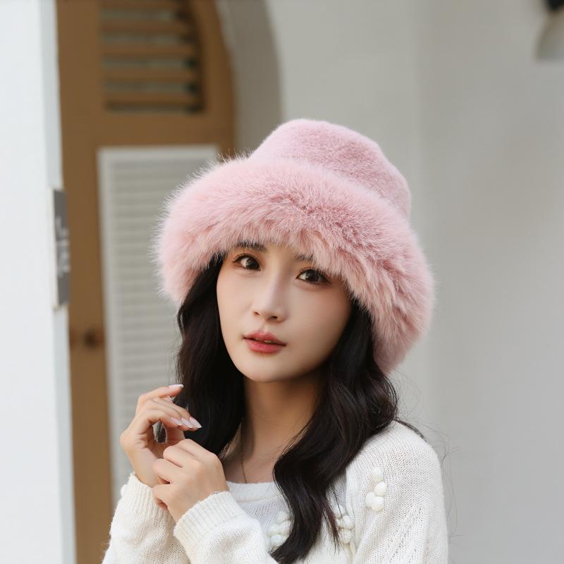 Hat for Women Autumn and Winter Plush Fashionable Fisherman Hat Small Face Warm Cute Ear Protection Lei Feng Hat