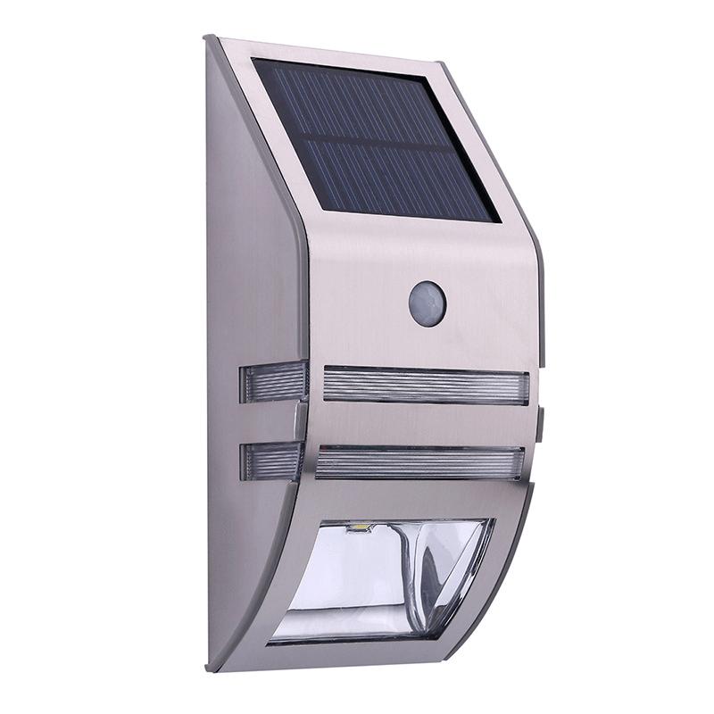 

Solar Powered LED Wall Light PIR Motion Induction Stainless Steel Waterproof Outdoor Lamp for Garden Villa Home Decor Clearance white