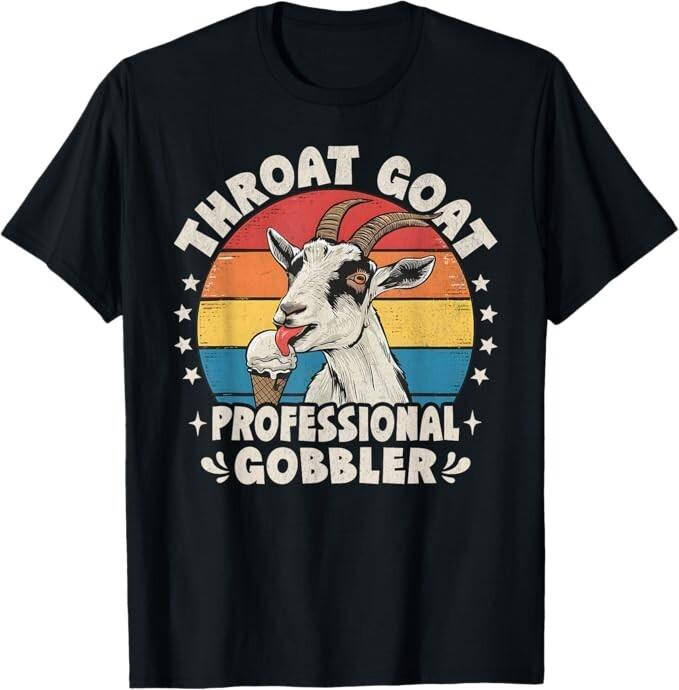 Throat Goat Ретро Непристойный Взрослый Юмор Забавный Кляп Мемы Футболка S разноцветный
