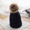 Spring Cashmere Chunky Slouchy Classic Pom Pom Warm Custom Logo Striped Winter Skullies Beanie Cap Knit Hat for Women