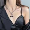 Punk Red Black Cherry Pendant Metal Clavicle Chain Choker Necklace Girls Birthday Party Jewelry Fashion Women Jewelry Accessory