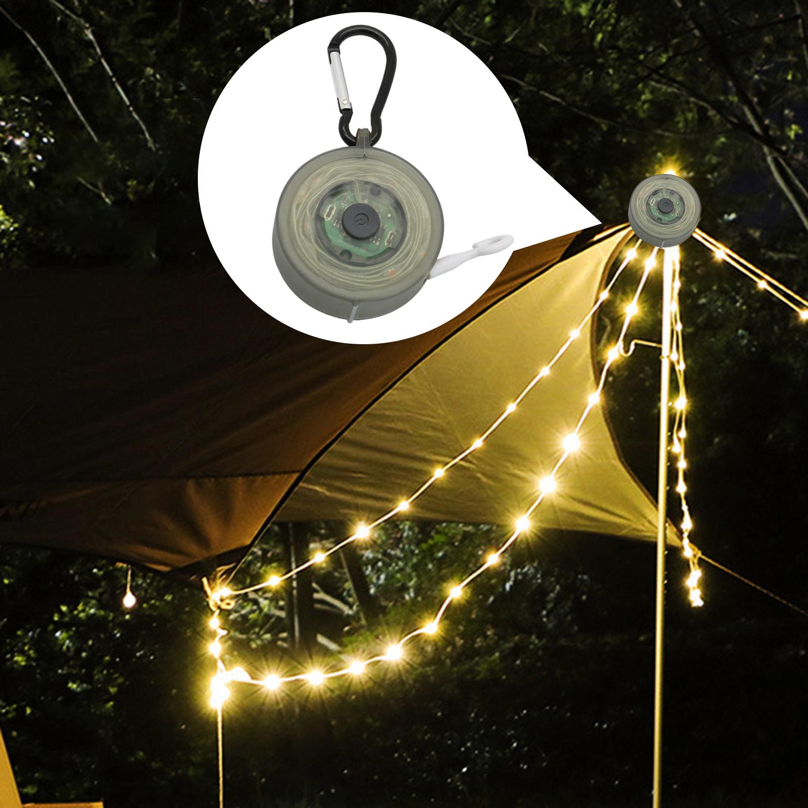 

LED Camping Lamp Strip Atmosphere Waterproof Recyclable Light Belt Outdoor Garden Decoration Lamp for Tent Room темно-сірий