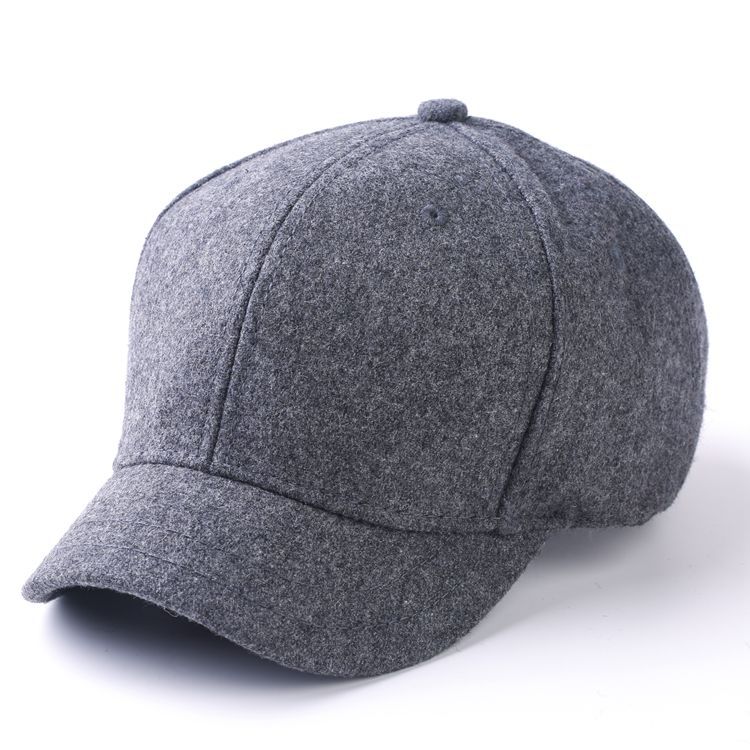Große Größe 63 cm Kurze Wollene Baseballkappe Herbst und Winter Verstellbare Snapback Entenschnabelkappe Outdoor Warm Vielseitig Lässige Mütze 60-63cm gray