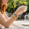 Floral Colorful Flower Bangle Traditional Women's Hand Bracelet Vintage Cloisonne Bangle  Ladies