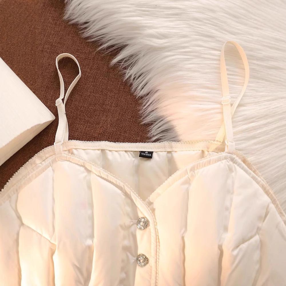 New autumn and winter light inner wear down small suspenders women wear white duck down short down jacket vest