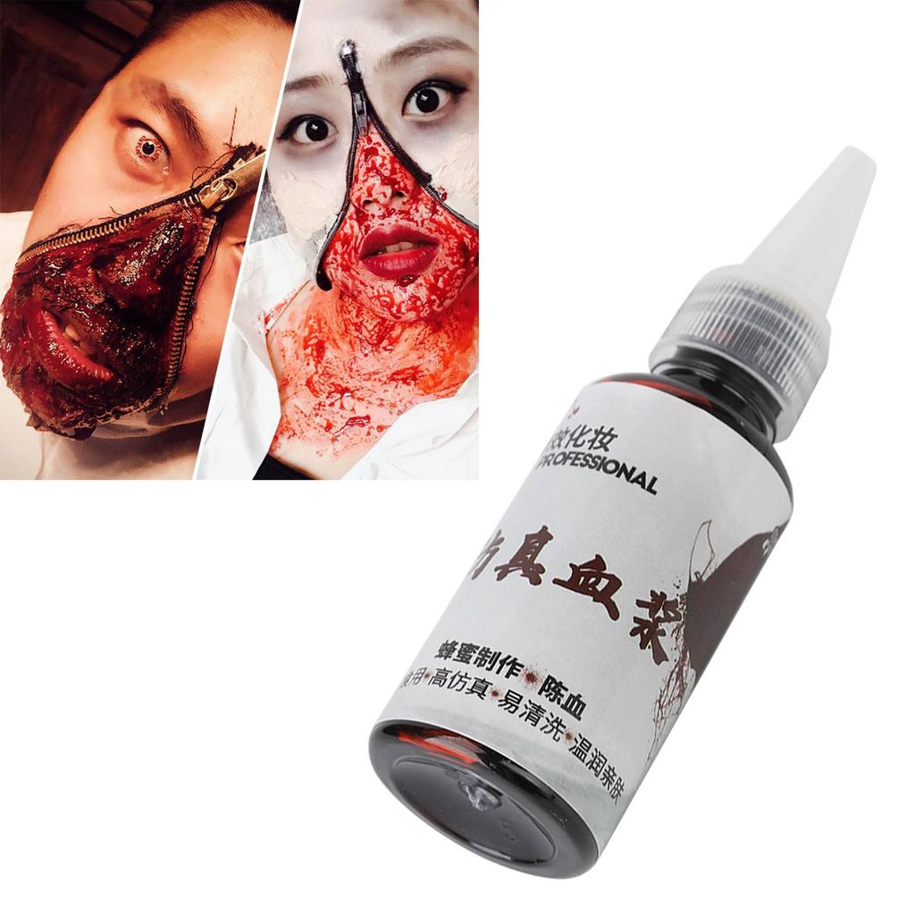 30ml Makeup Fake Blood Edible Red Realistic Portable Washable Cosmetic Blood for Dress Up