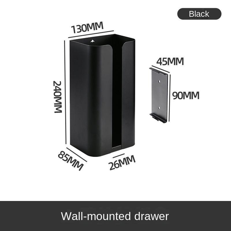 

Toilet Bathroom Tissue Box Wall-mounted Punch-free Hand Wiping Paper Box Magnetic Household Face Towel Storage Box чорний