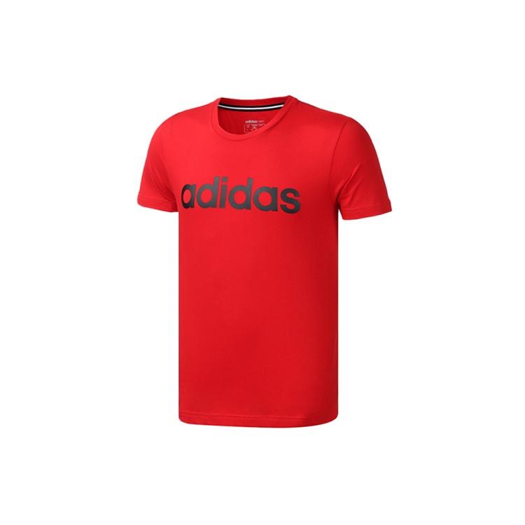 adidas neo M Esntl Lg T 1 Sports Printing Logo Round Neck Short Sleeve Red Men s FP7388 XXL