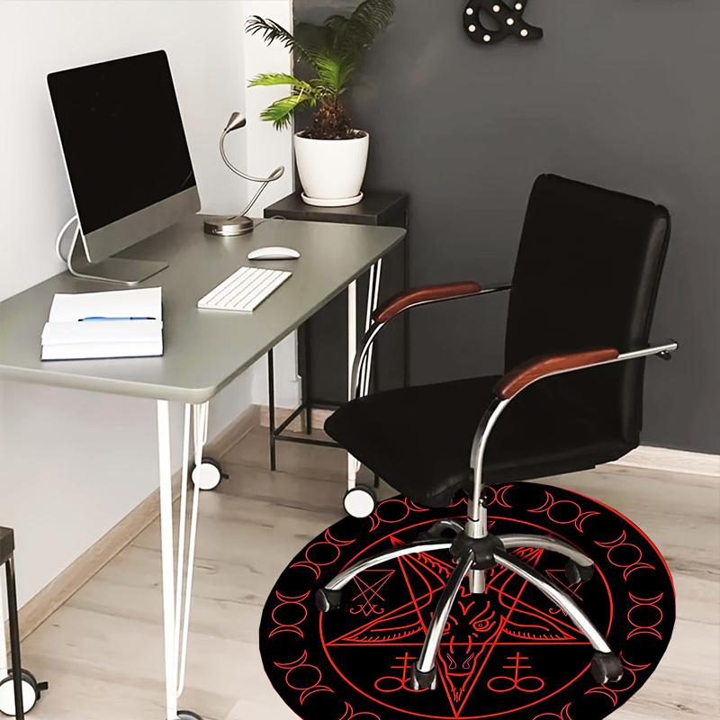 1pc Office Carpet Chair Mats Baphomet Symbol Perfect for Decorating Office Chairs, Living Rooms, Or Bedrooms