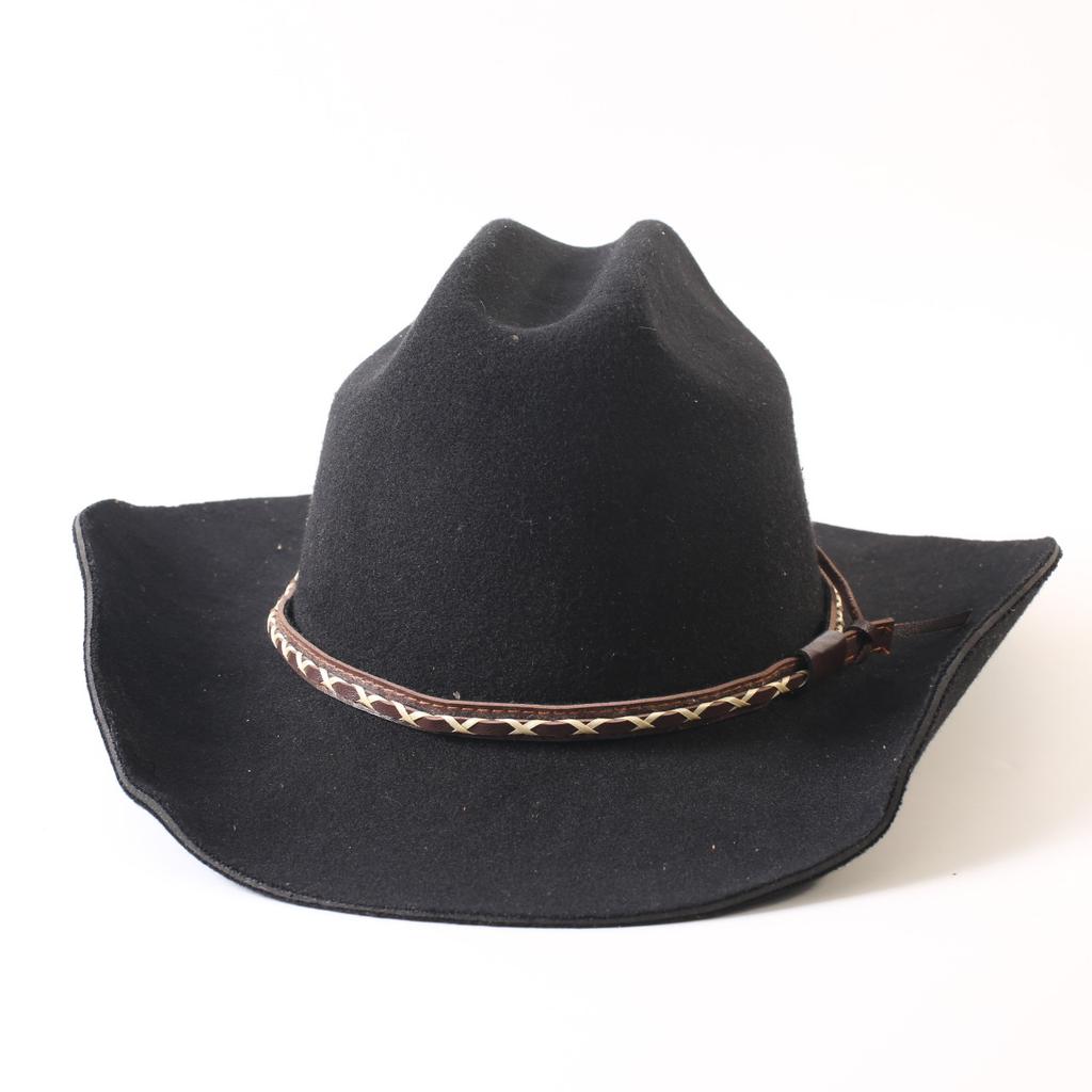 Popular European and American Classic Imitation Cashmere Felt Hat, Men's and Women's Fashion Seamless Edge Western Cowboy Hat