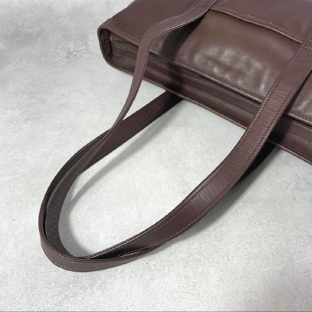 Used COACH Coach Tote Bag Back Business Leather A4 Available Brown