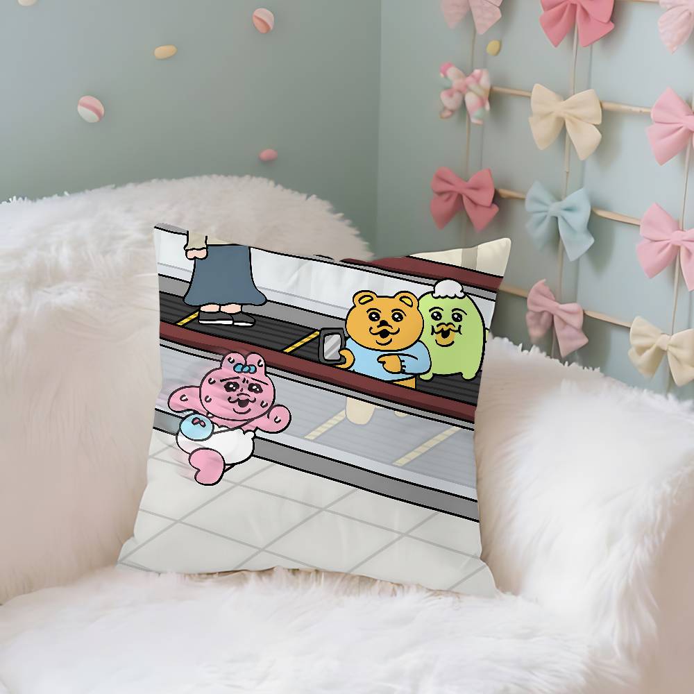 O-Opanchu-S U-Usagi Case Plush Fabric Soft Pillowcase Double Sided Print Cushion Cover Household Gifts