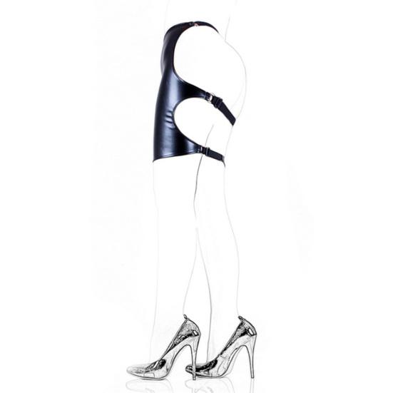 Faux Leather Women Exposed Ass Bondage Skirt Dress Intimate Sex Toy Couple Game
