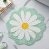 Cute Non Slip Flower Rug Imitation Cashmere Daisy Bath Door Mat Flocking Tufted Washable Crawling Carpet Bedroom Living Room