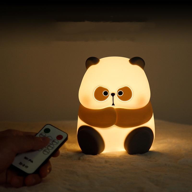 

Светодиодный ночник с пандой, прикроватный ночник для сна, зарядка через USB, силиконовая детская лампа для защиты глаз