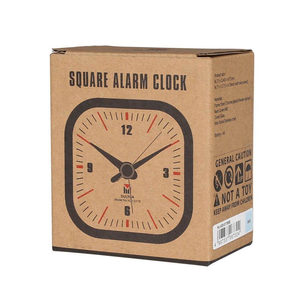 Dulton Square Alarm A compact alarm clock with a silent ticking sound that never tire Sweep Height Width Depth Clock, Black. charming, you'll of.