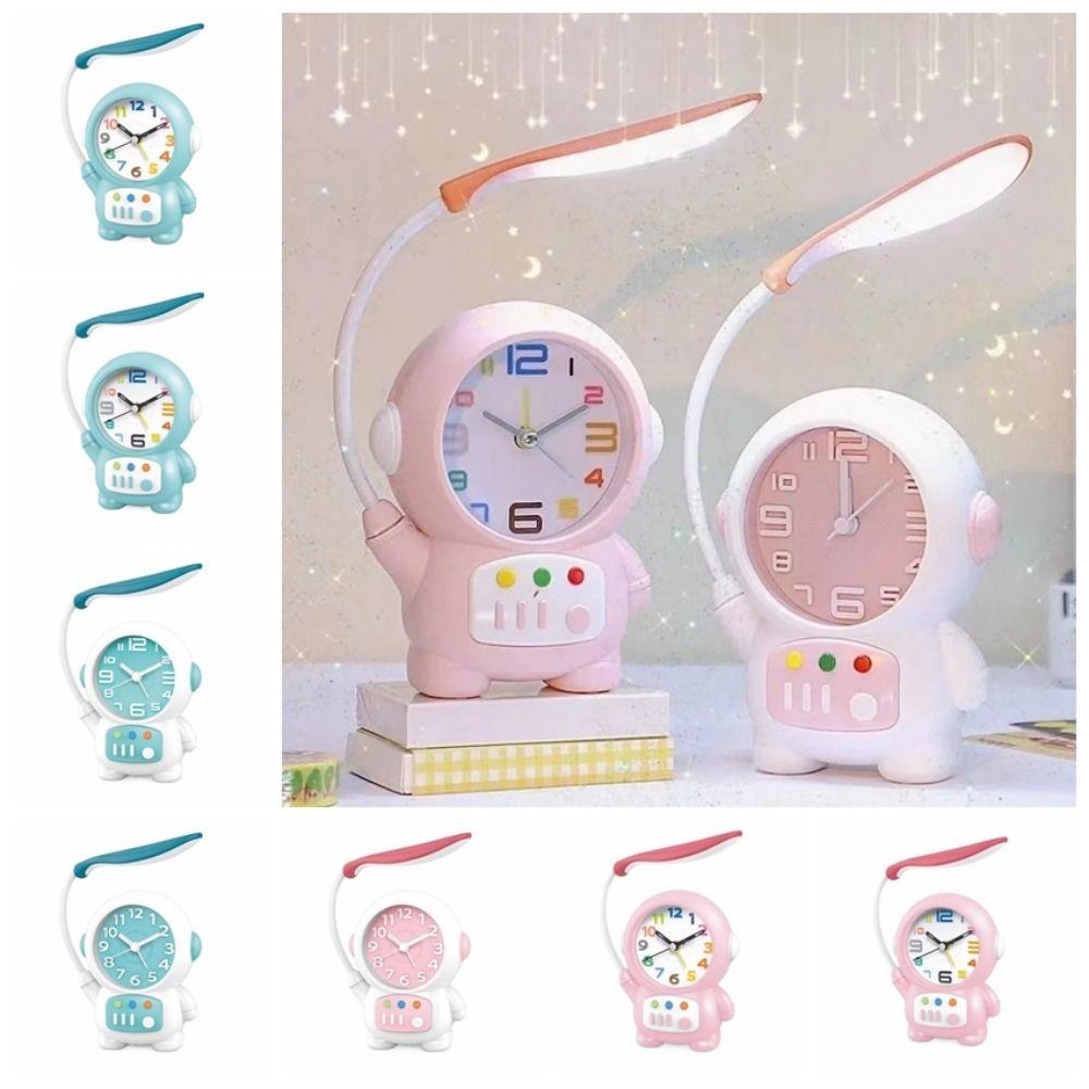 Astronaut Shaped Astronaut Desk Lamp Plastic Bedside Clocks Glowing Alarm Clock  Kids