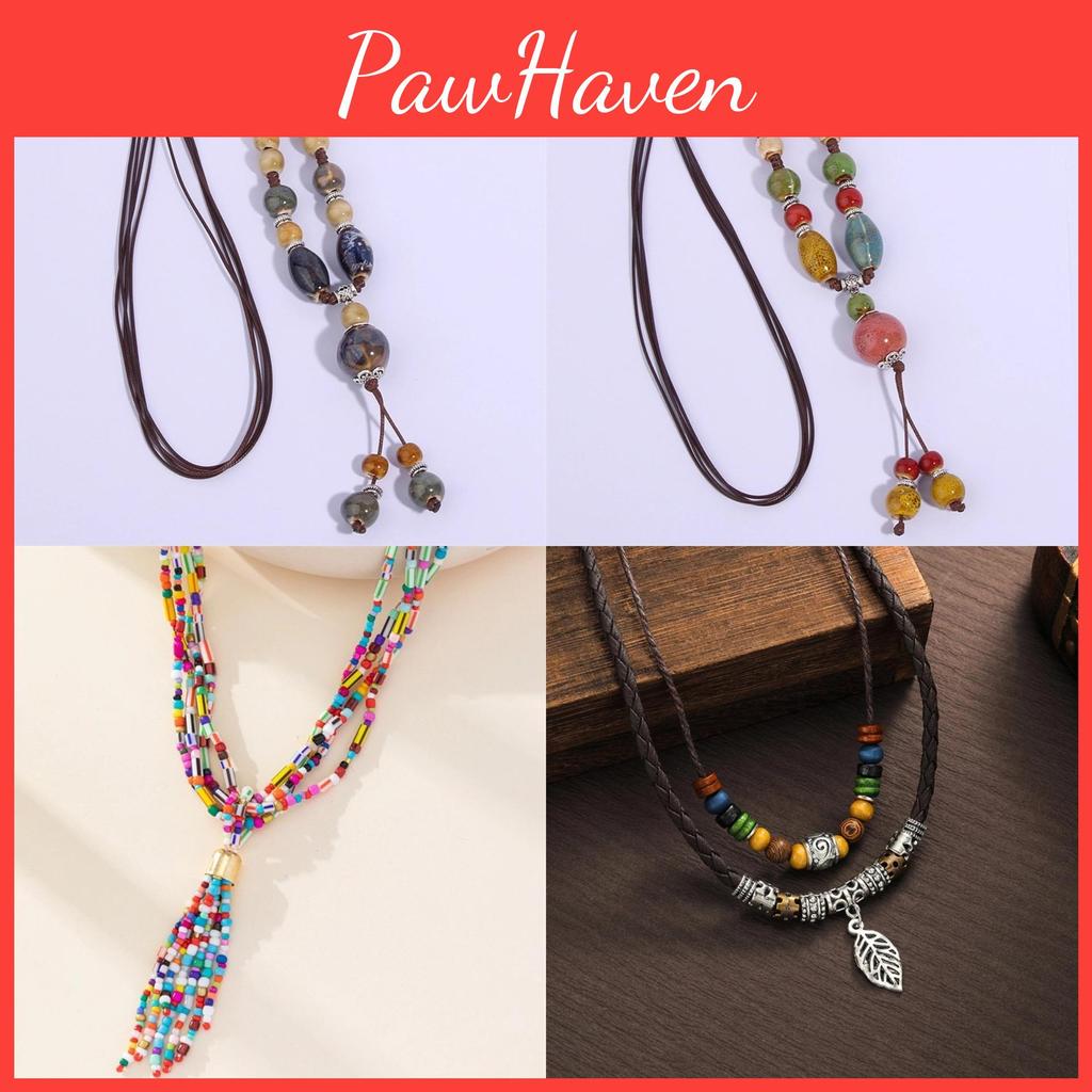 Collier Géométrique Perlé Avec Éléments de Coquillage et d'Étoile de Mer Pour Femmes à la Mode