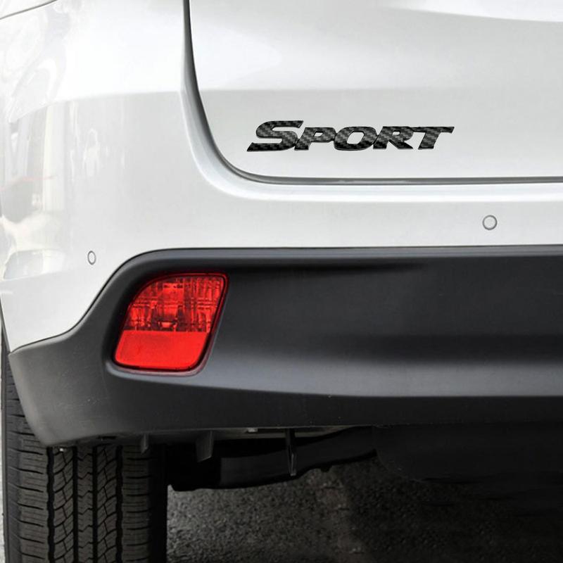 1pc Universal Car Door Emblem Decal Car Body Decorative Sticker Car Rear SPORT Styling Sticker Black Auto Exterior Accessories