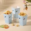 5*7*11.5cm Pink Blue Popcorn Box Candy Cookies Bow Box Food Tray Ice Cream Cup Birthday Party Baby Shower Gender Reveal Party Decor Food Packaging