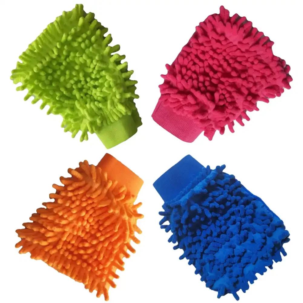 Mănuși Speciale Chenille pentru Spălarea Mașinii cu Două Fețe Coral Insect Mănuși de Curățare Auto Ursuleț de Pluș Instrumente Consumabile Curățare Auto