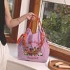 Handgefertigte bestickte Canvas-Tragetasche und Umhängetasche mit großem Fassungsvermögen