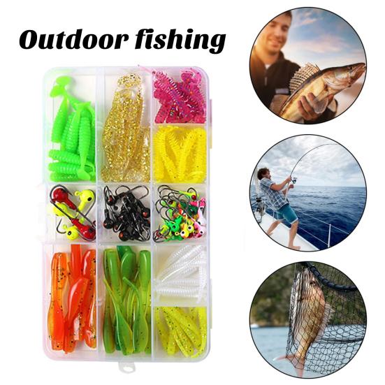 Fishing Lures Kit Sharp Hook Design Realistic Looking Bright Colors Mini Size Soft Lure Artificial Bait Fishing Accessories