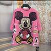Plus Size Women's High Quality Glitter Mickey Cartoon Short Sleeve T-Shirt Fashionable Everyday Top
