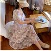Women's Korean Style Loose Floral Dress Slim Plus Size Summer Dress
