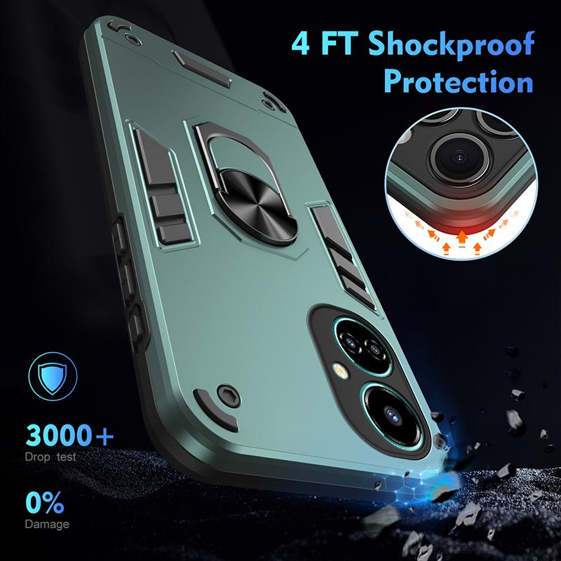 Armor Case For Tecno Camon 18P 19 NEO Camon 20 Camon 30 Pro Full Body Rugged Protective Car Magnetic Ring Stand Hard Phone Cover