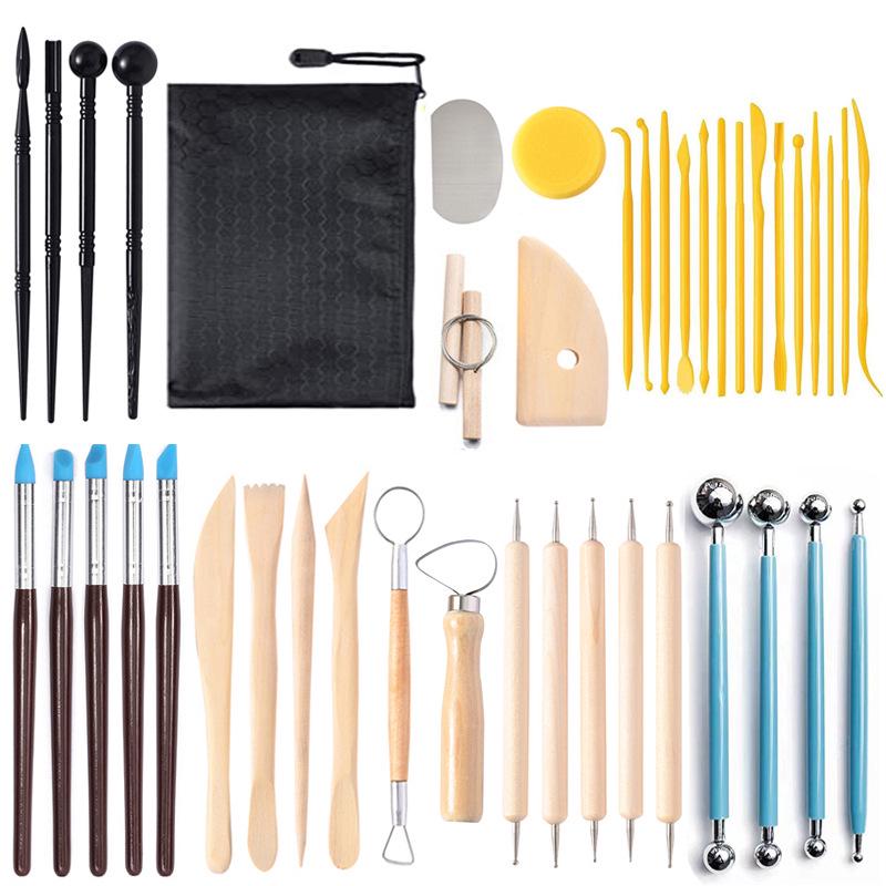 

42-Piece Pottery Tool Set: Clay Carving Knives, Ball Tools, Dotting Pens for DIY Clay Craftsmanship